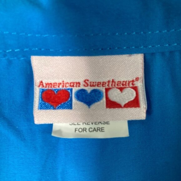 Womens Vintage American Sweetheart 1/2 Sleeve Button Shirt Blue‎ XL - Picture 5 of 7